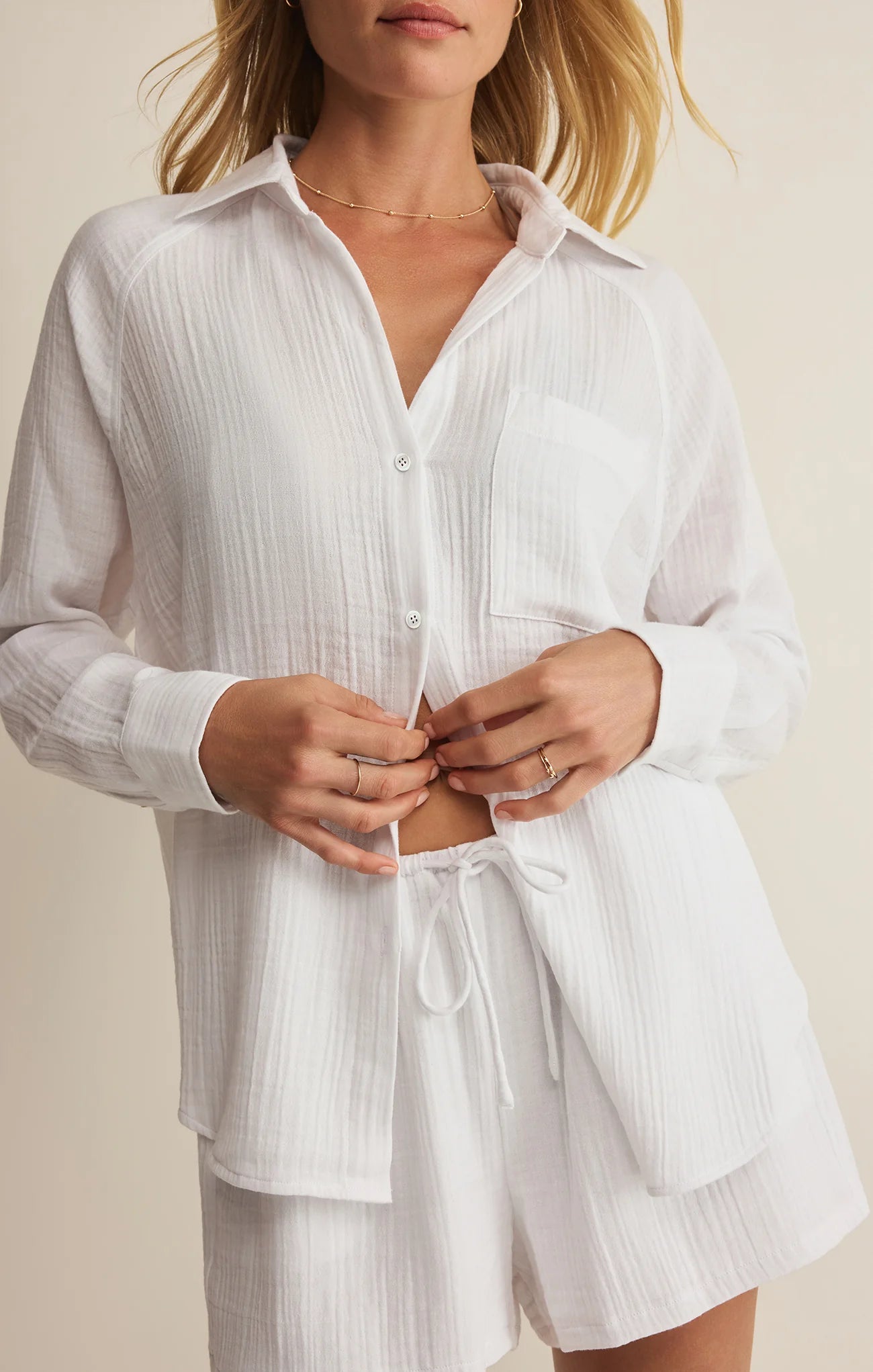 The Perfect Airy Gauze Top - White