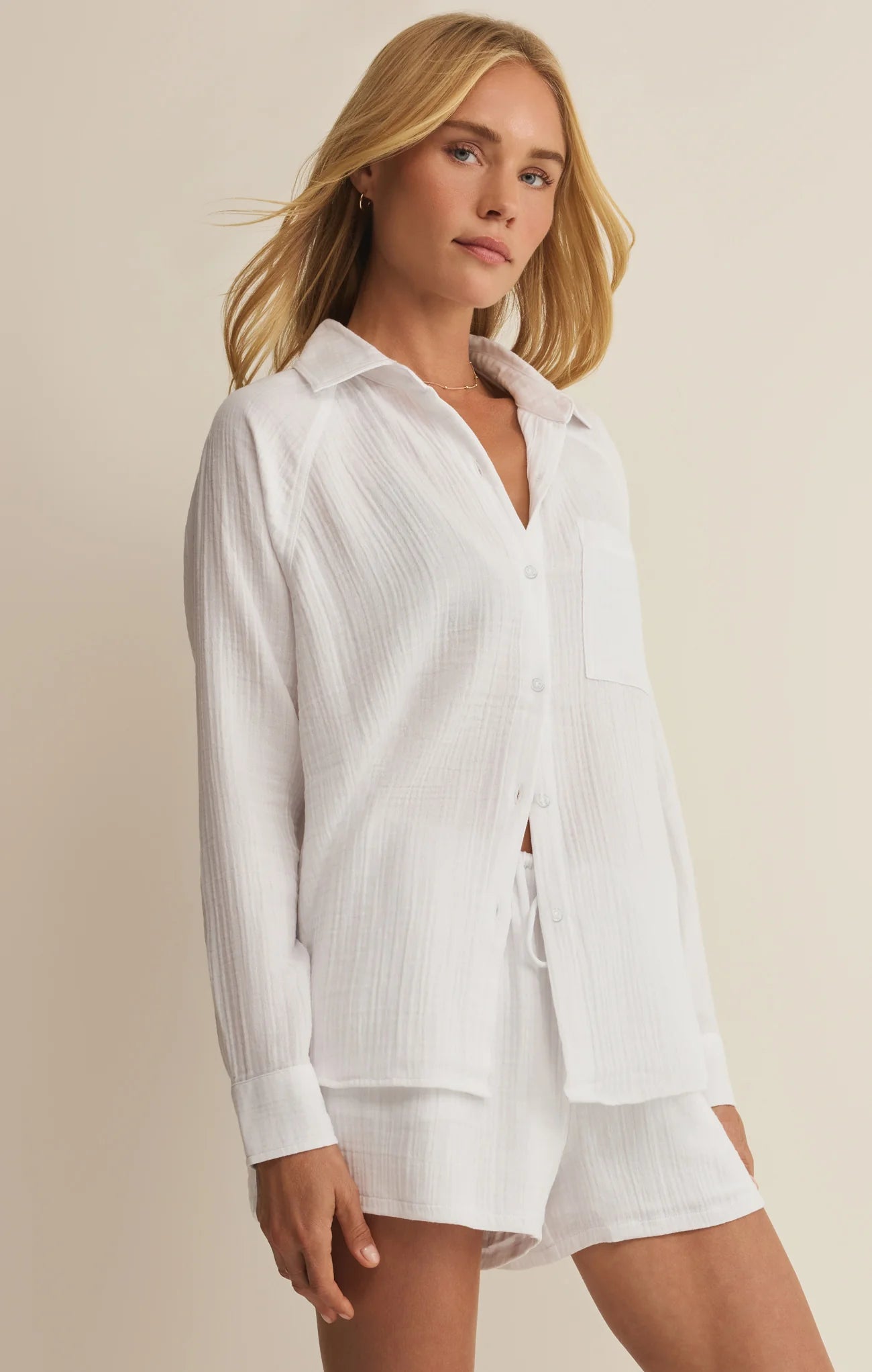The Perfect Airy Gauze Top - White