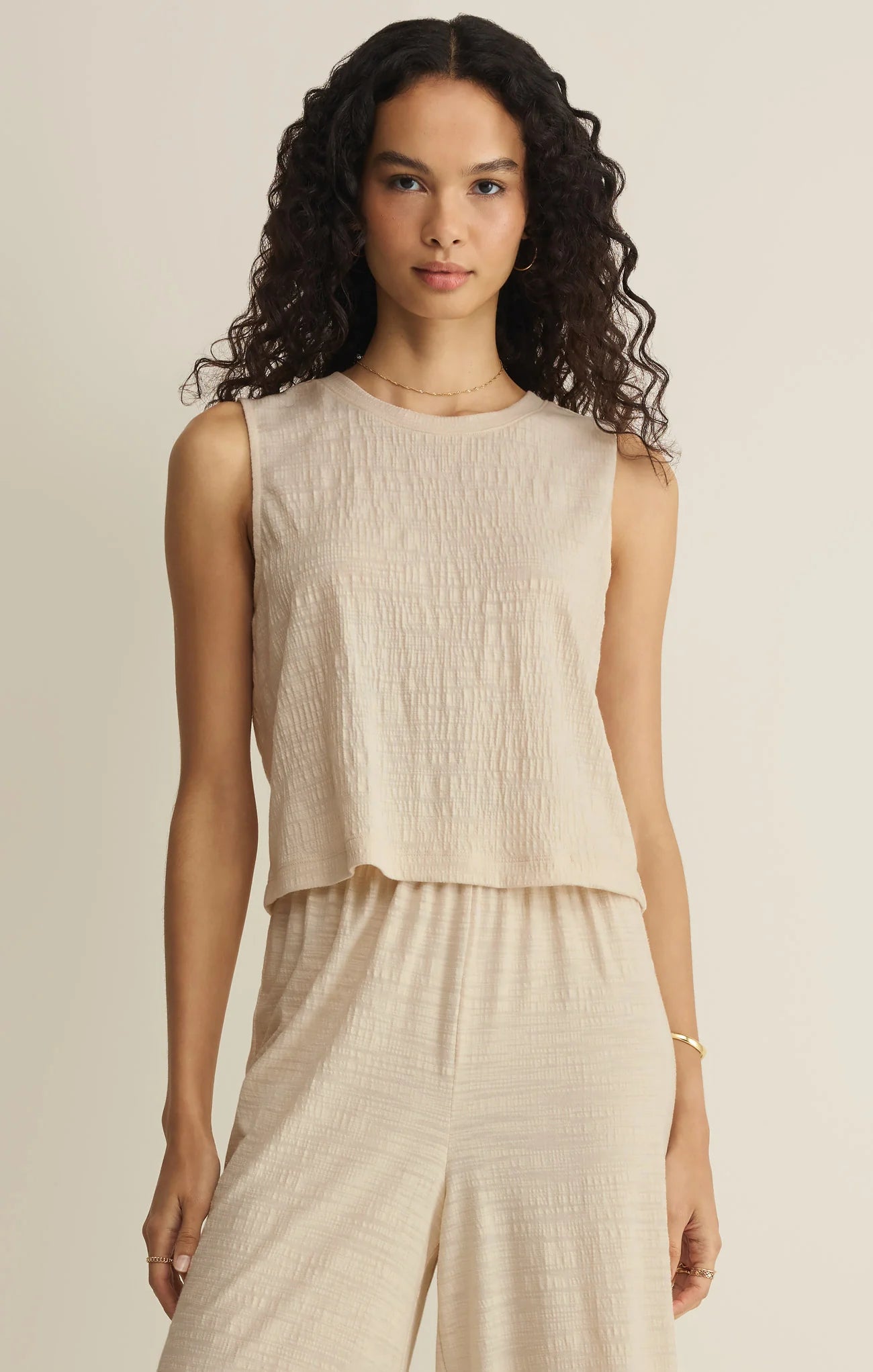 Sloane Textured Top- Whisper White