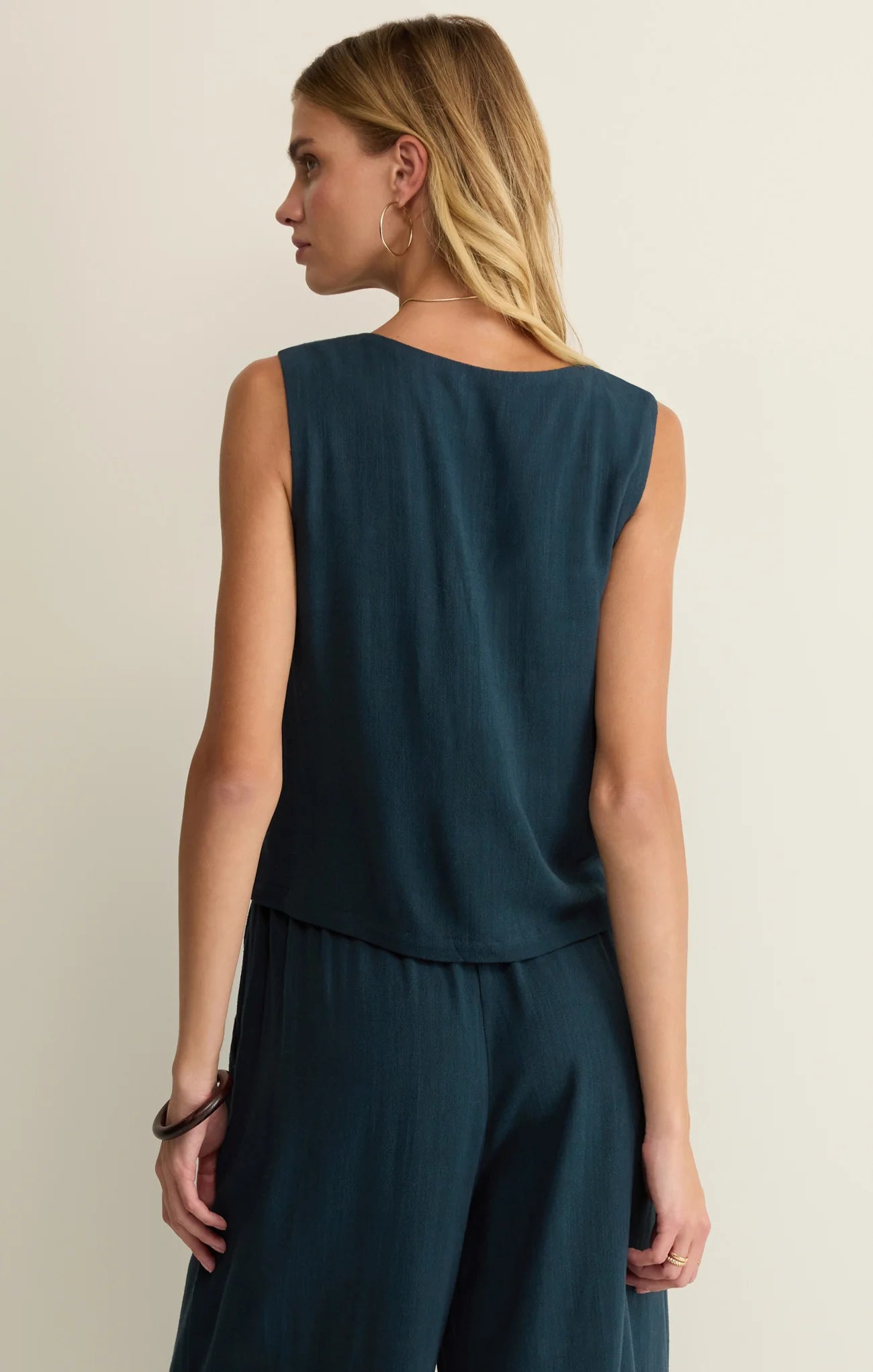Charli Linen Tank - Eclipse