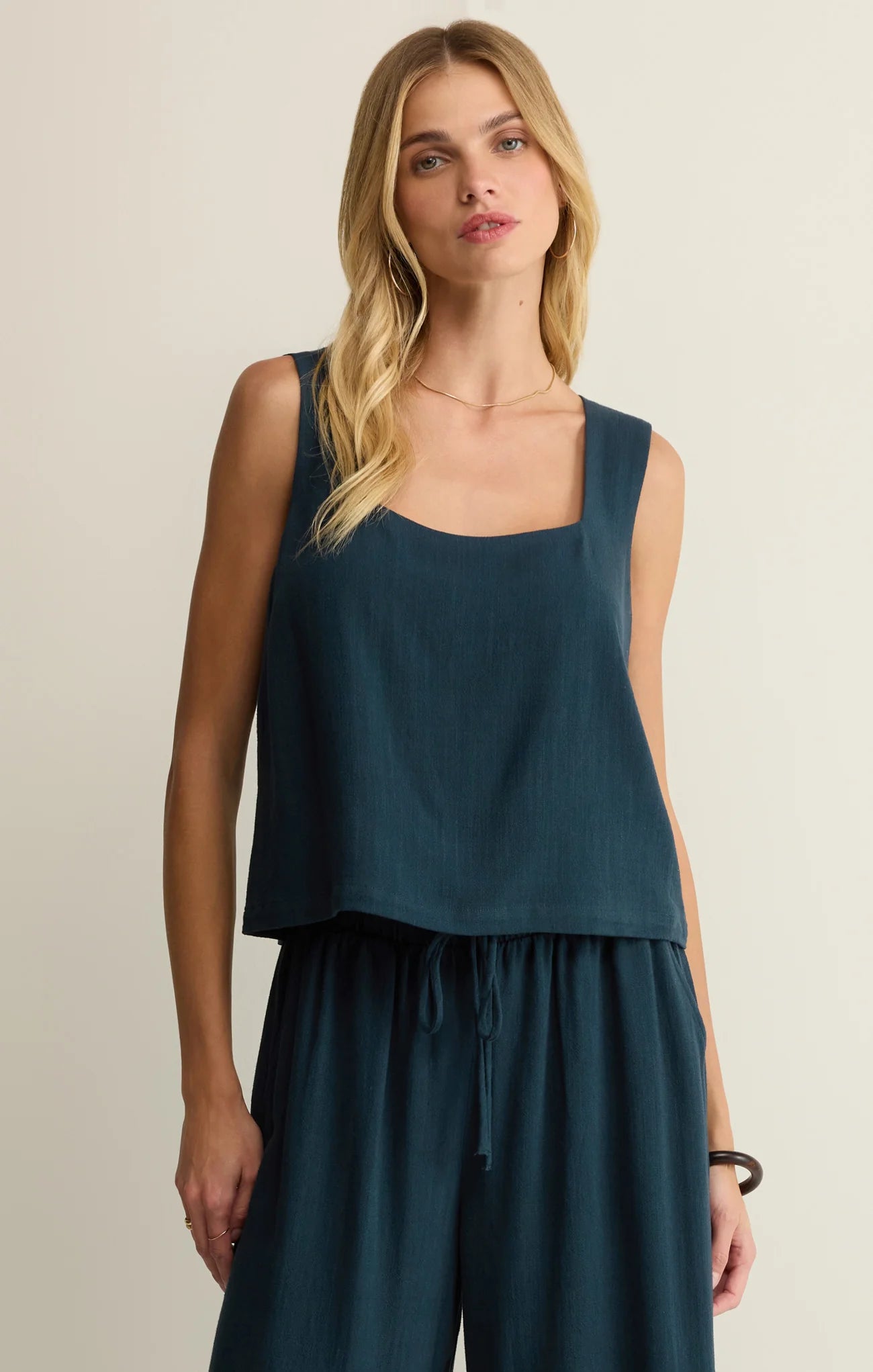 Charli Linen Tank - Eclipse