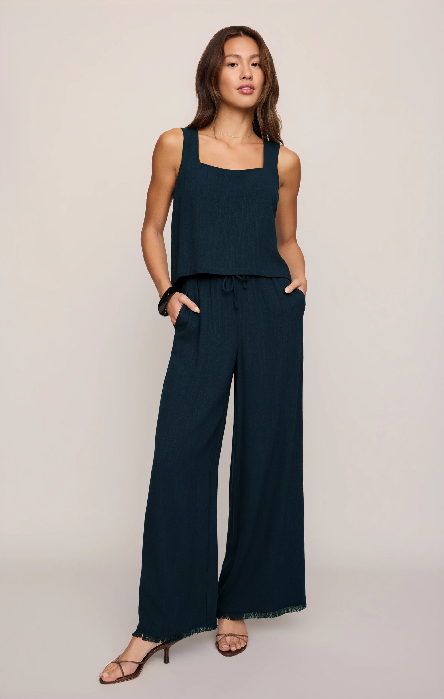 Charli Linen Tank - Eclipse