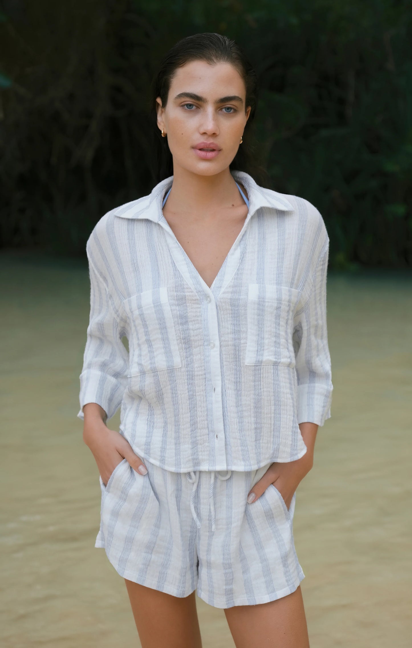 Helena Striped Shirt - Sea Salt