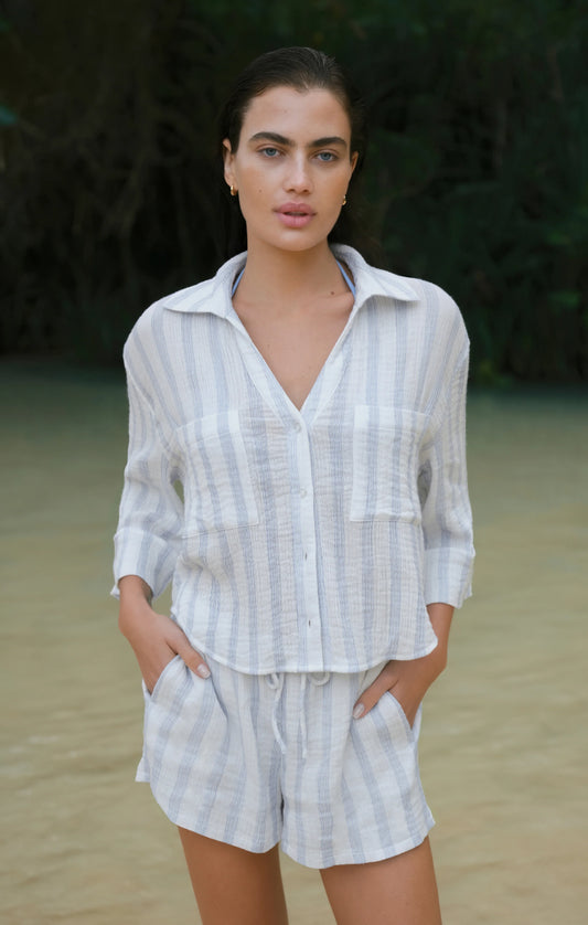 Helena Striped Shirt - Sea Salt