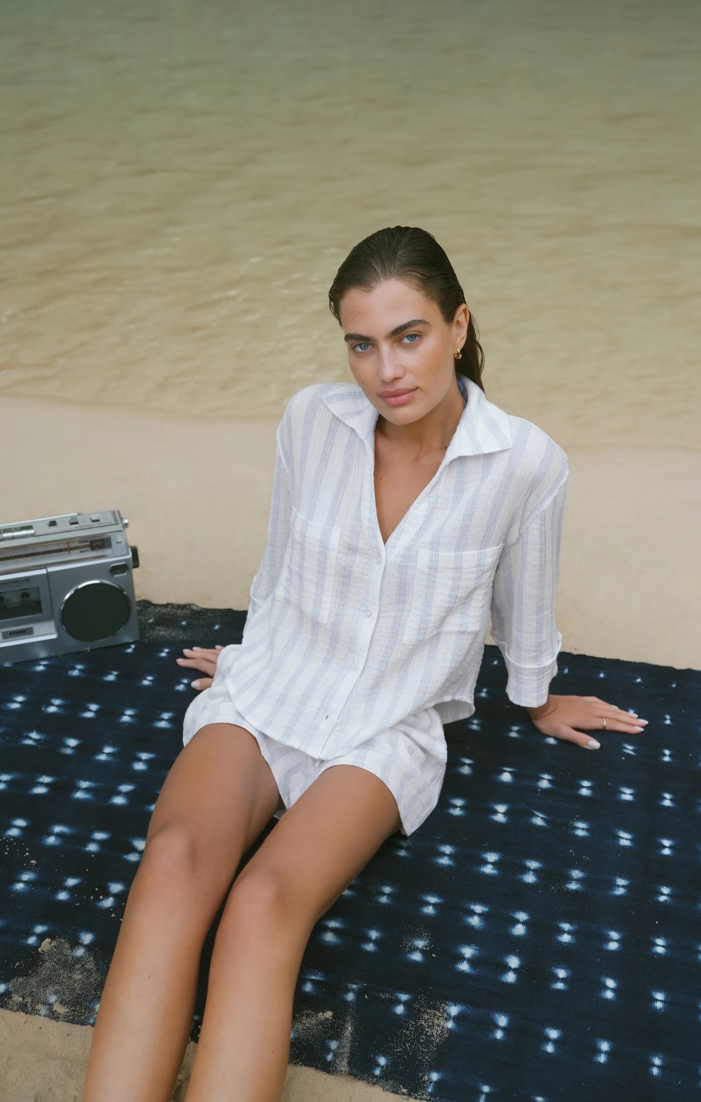 Helena Striped Shirt - Sea Salt