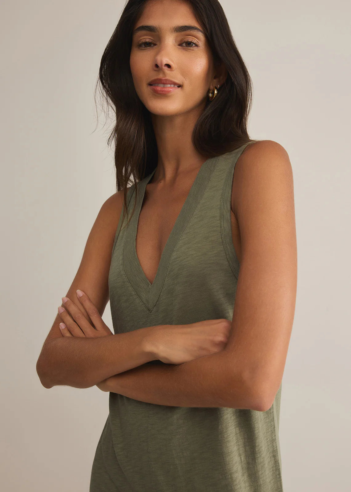 Palisades Midi Dress-Avocado