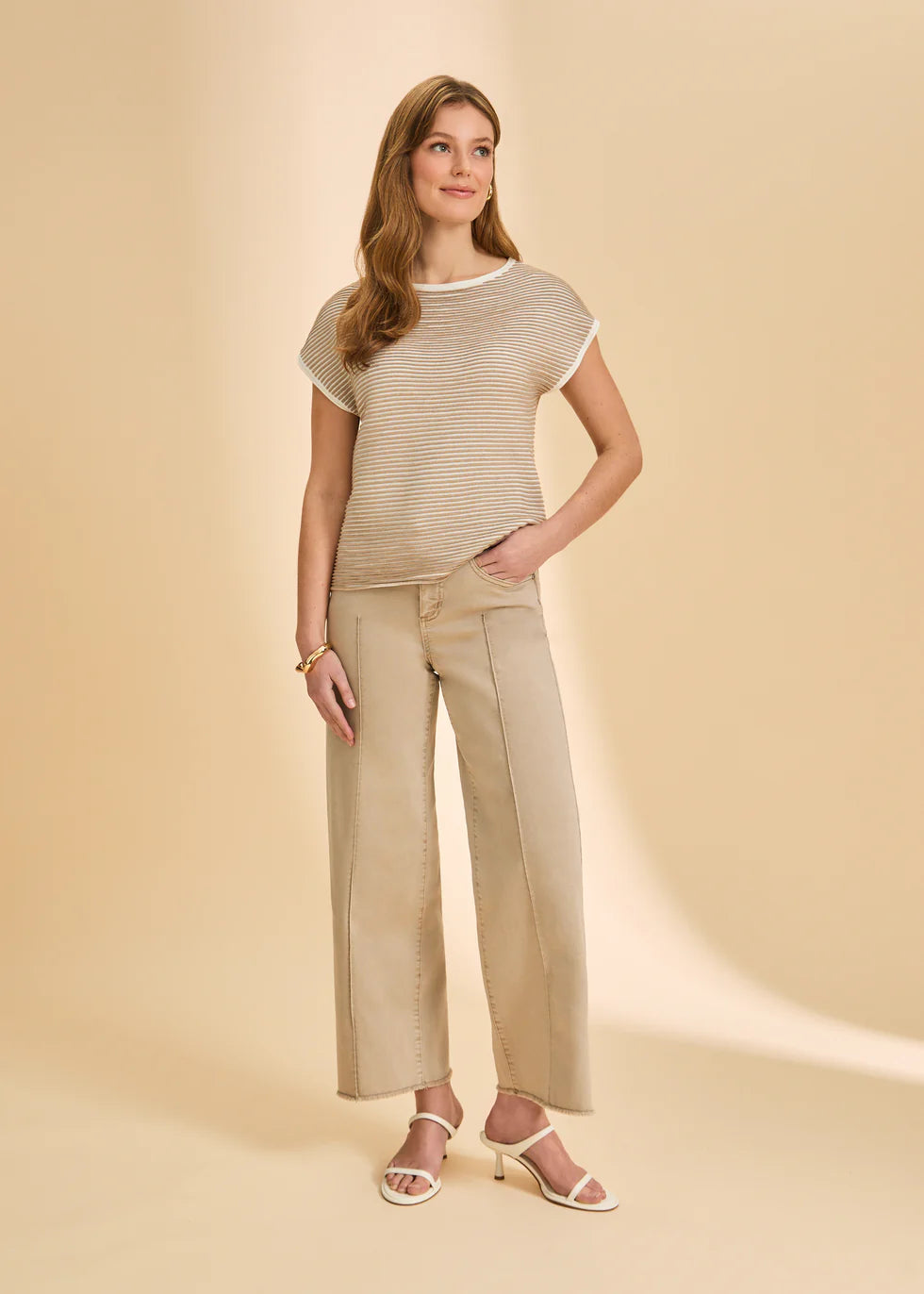 Boatneck Cap Sleeve Sweater