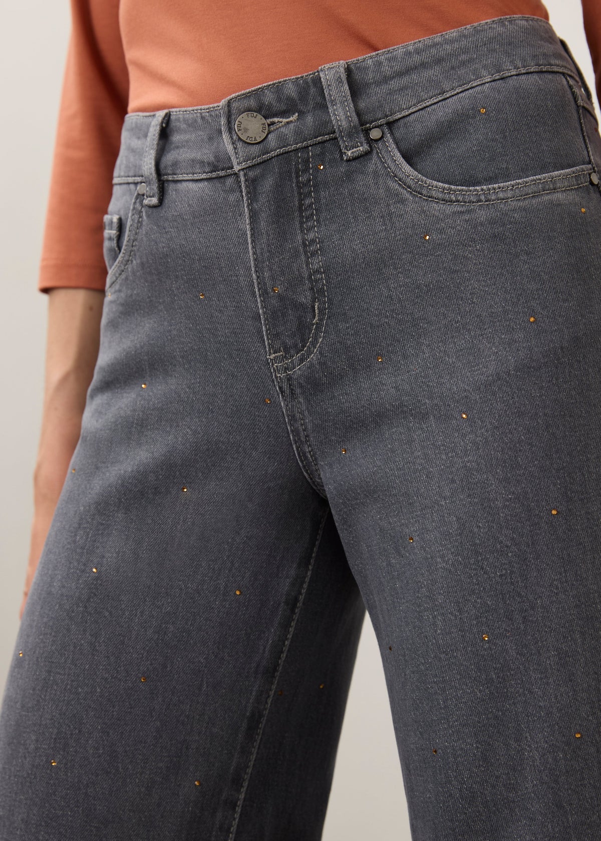 Christina Wide Leg Denim - Charcoal