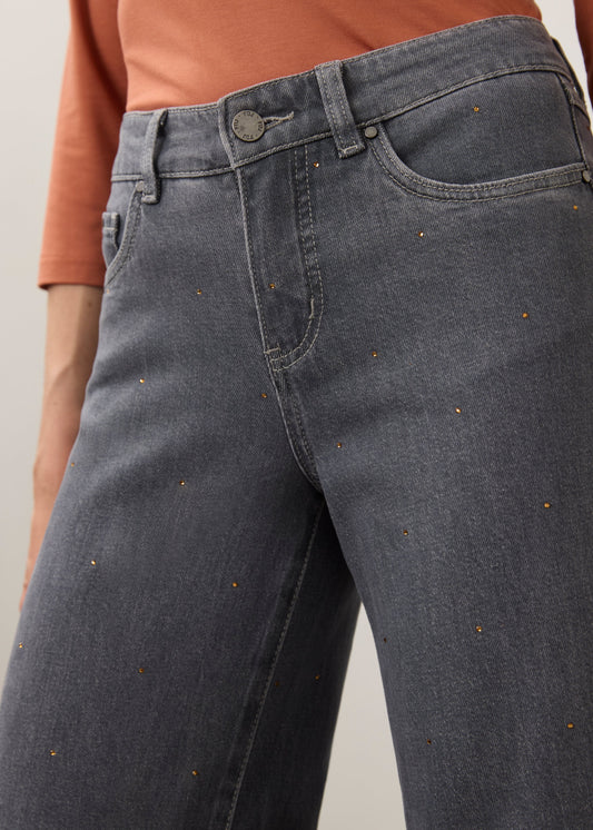 Christina Wide Leg Denim - Charcoal