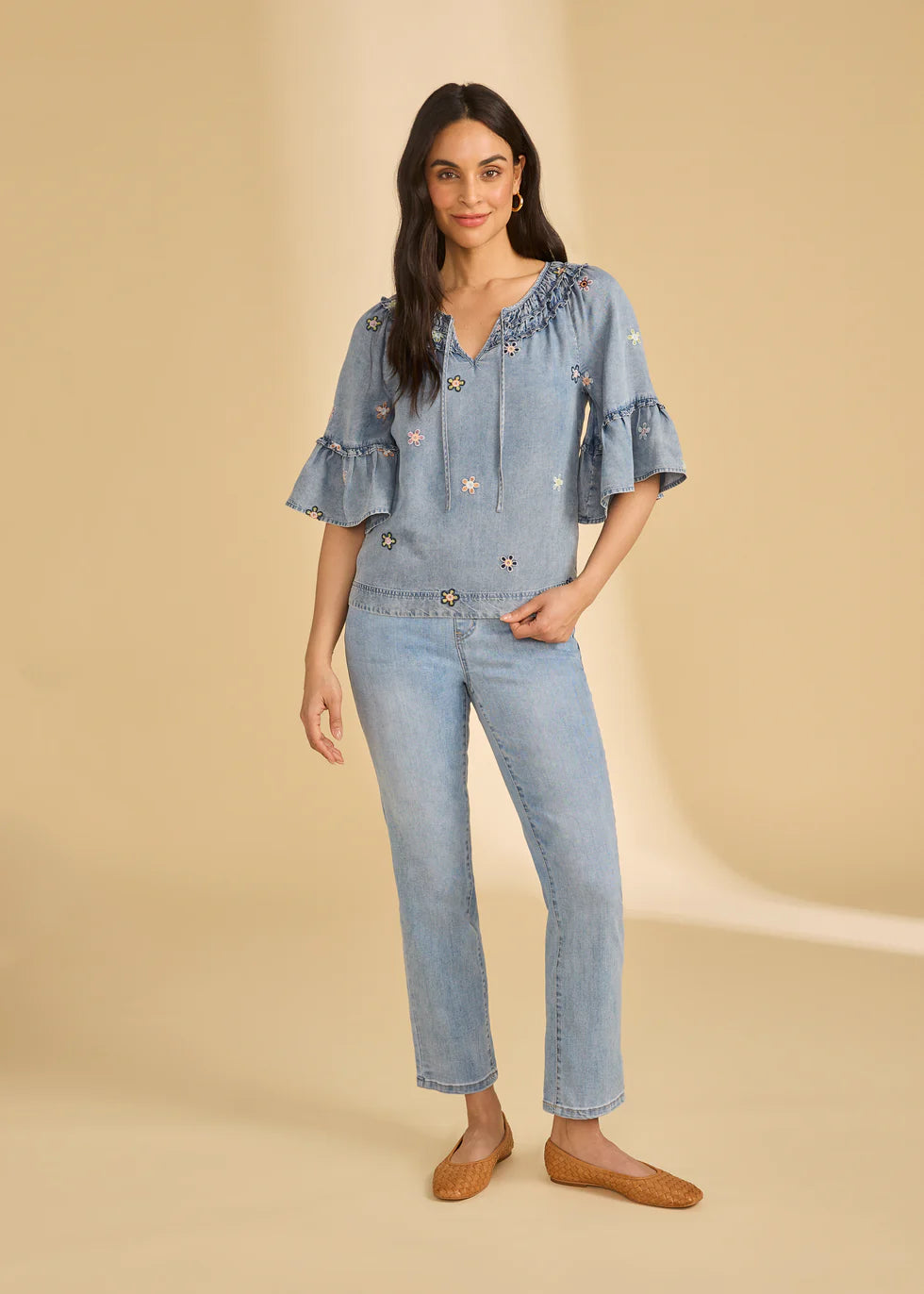 Ruffle Denim Top, Daisy