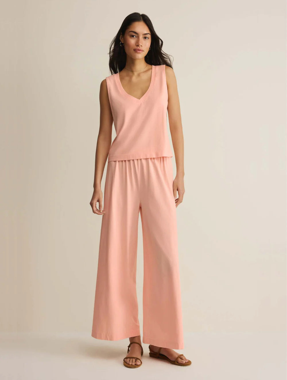 Sloane V-Neck Top - Bellini