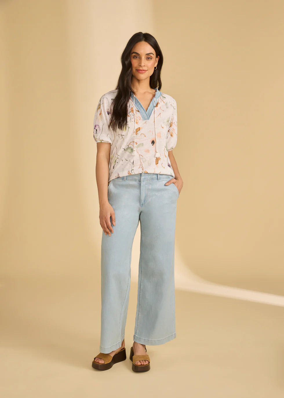 3/4 Sleeve Embellished Top