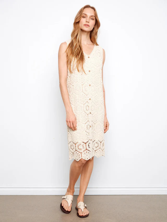 Crochet Sleevless Midi Dress