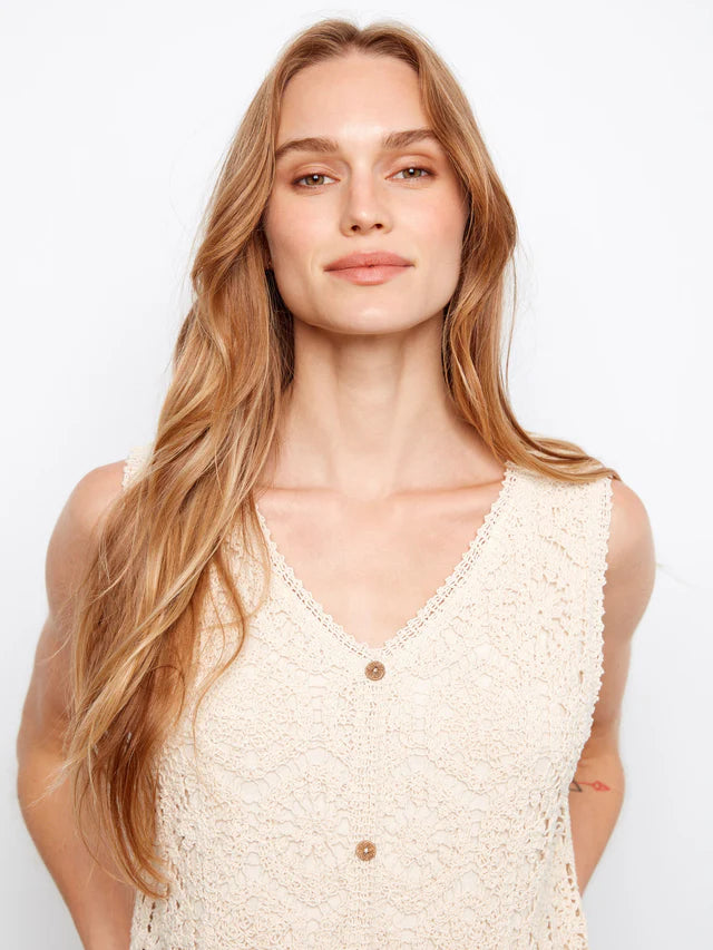 Crochet Sleevless Midi Dress