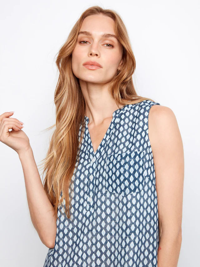 Henley Sleeveless Dress-Mini