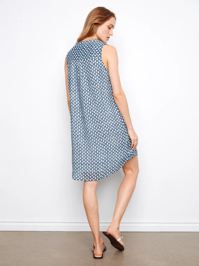 Henley Sleeveless Dress-Mini