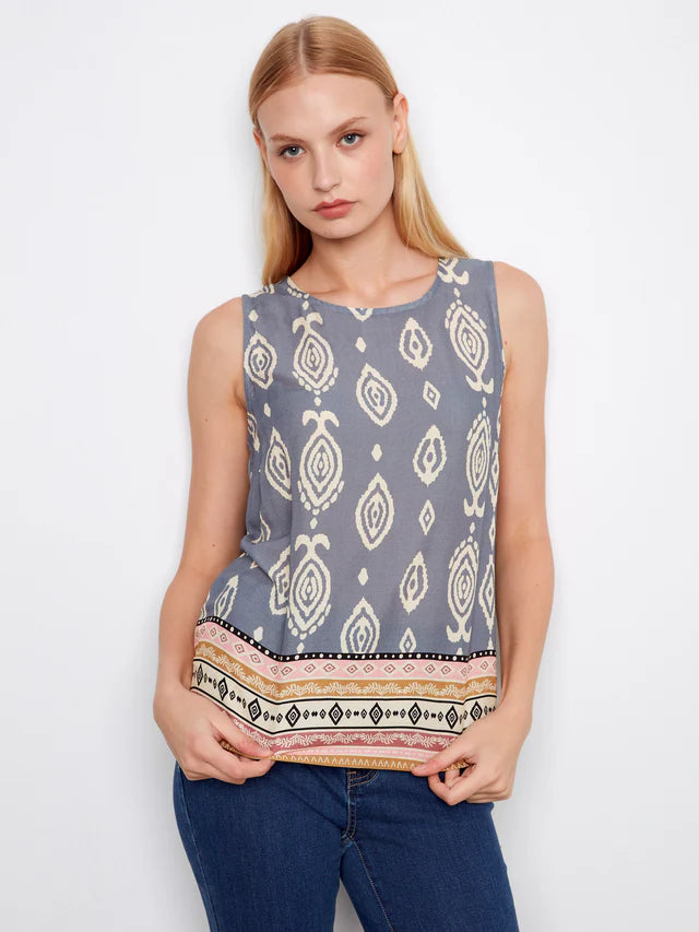 Printed Sleeveless Top - Mural