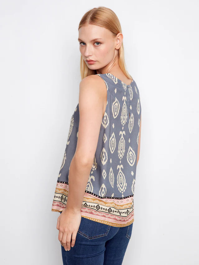 Printed Sleeveless Top - Mural