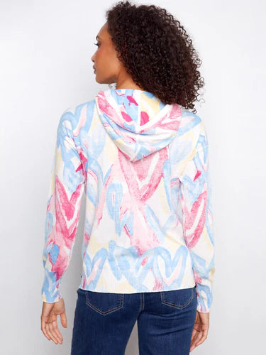 Reverse Print Hoodie Sweater - Rainbow