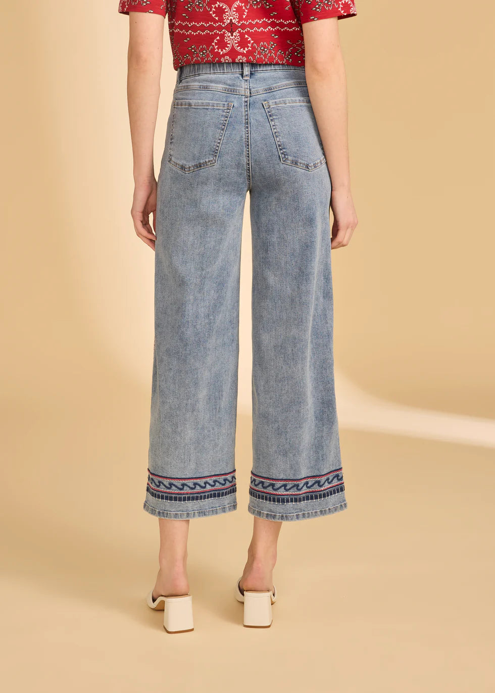 Pull-On Wide Crop Denim