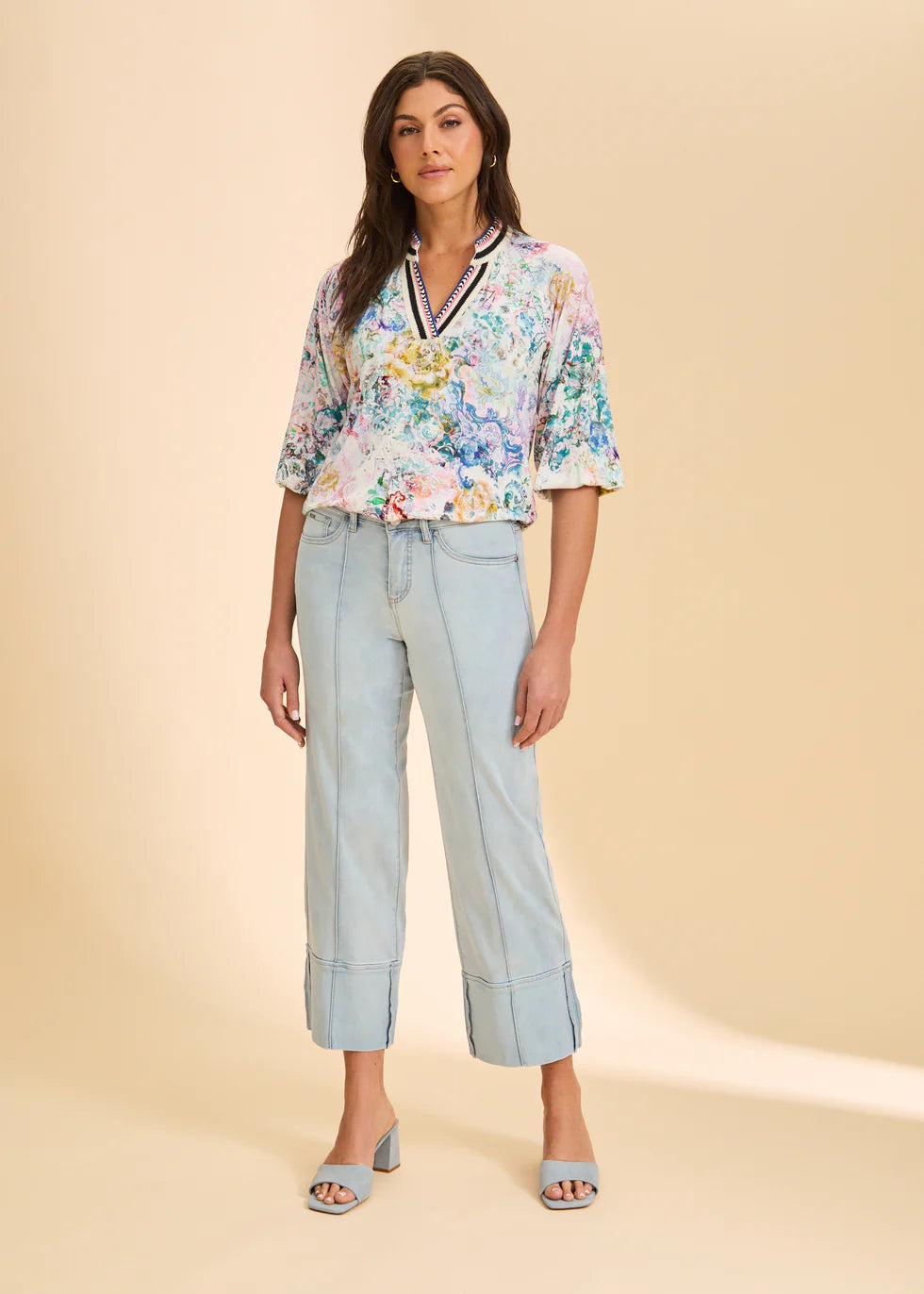 Olivia Wide Cuffed Ankle Denim