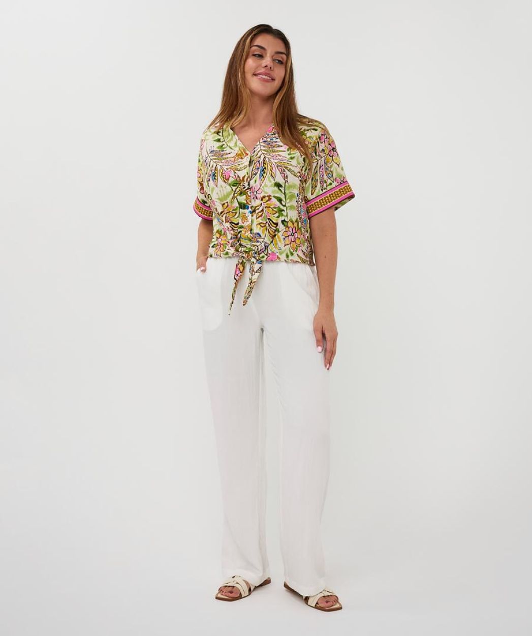 Blouse Knot Jungle Print