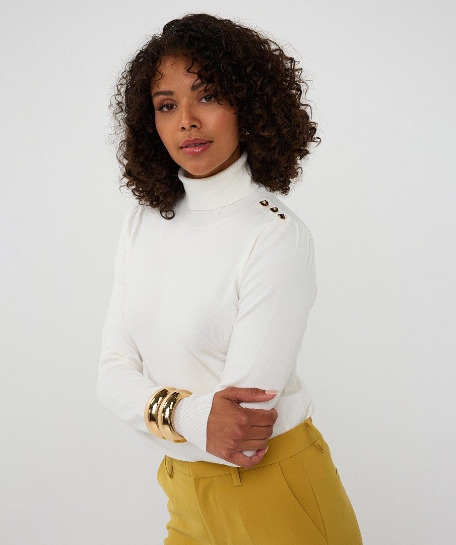 Turtleneck with Shoulder Buttons
