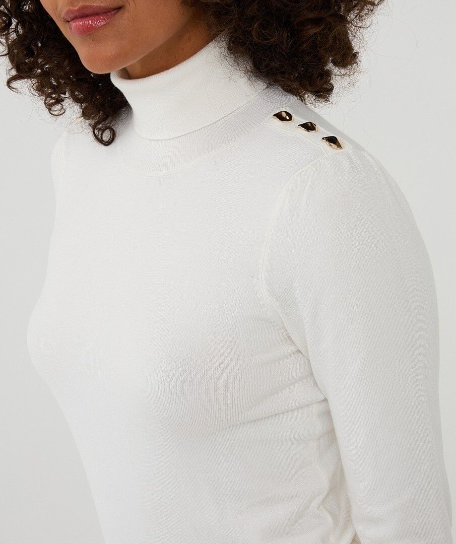 Turtleneck with Shoulder Buttons