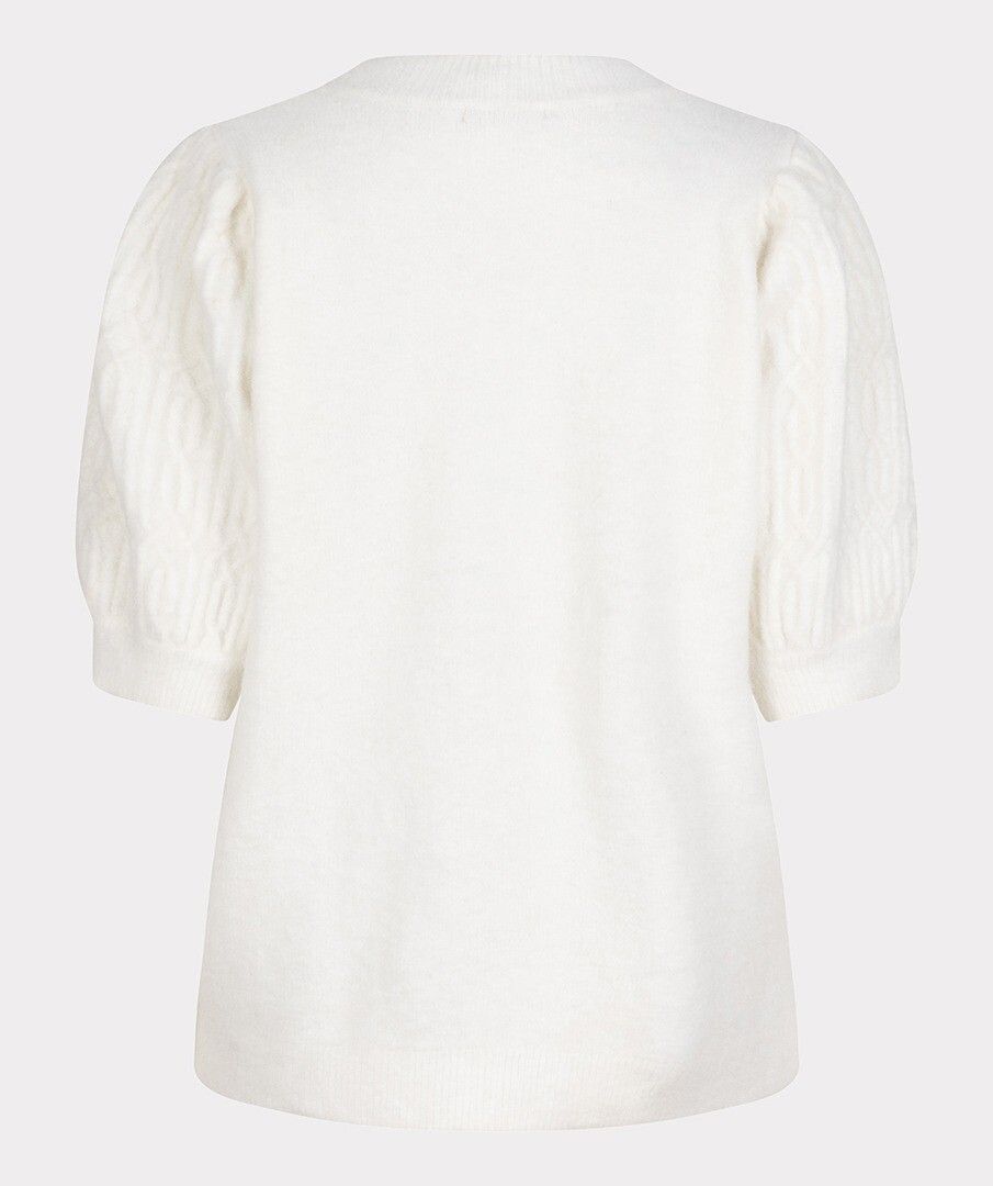 Cable Sweater Pearls Short Sleeves