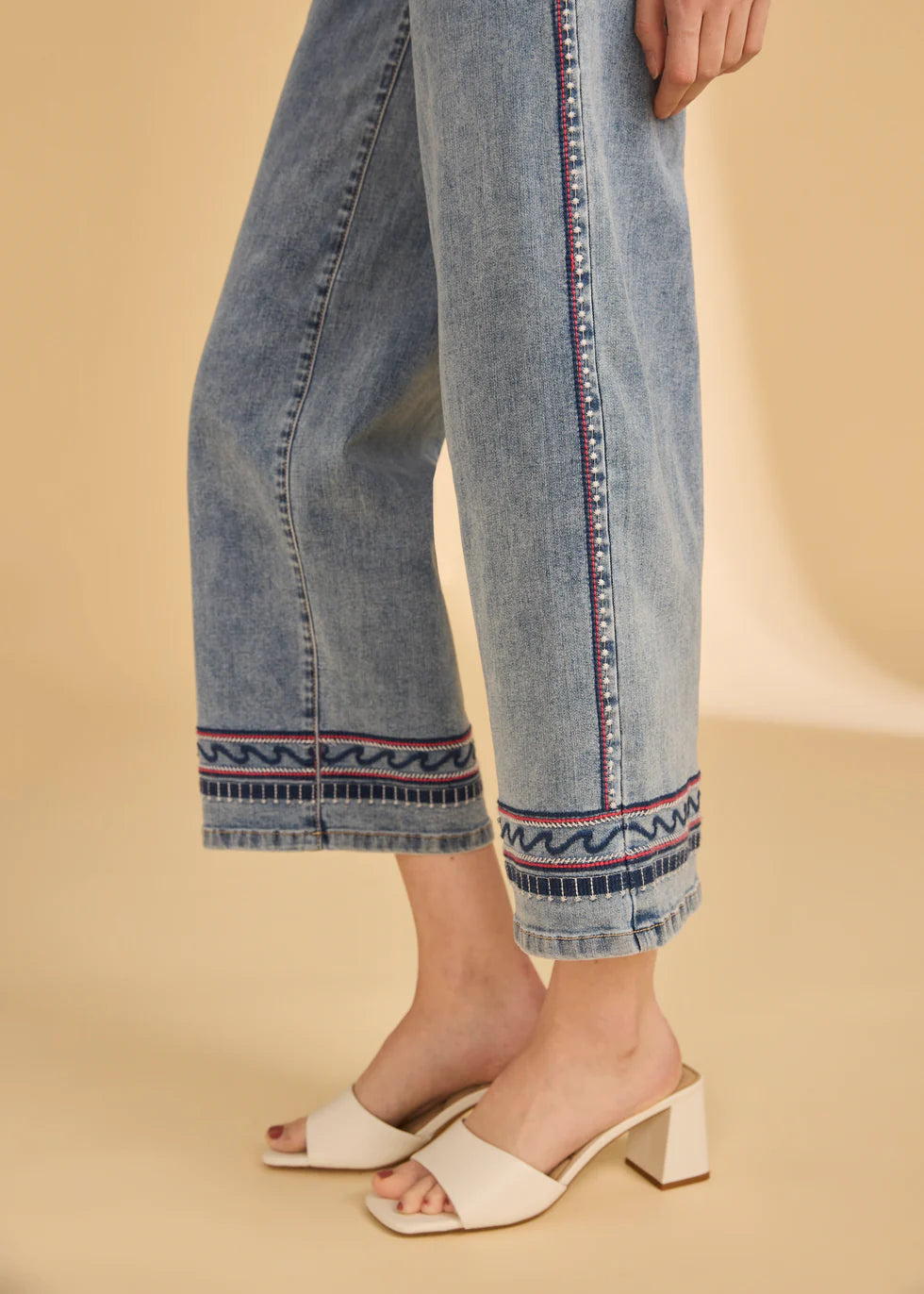 Pull-On Wide Crop Denim