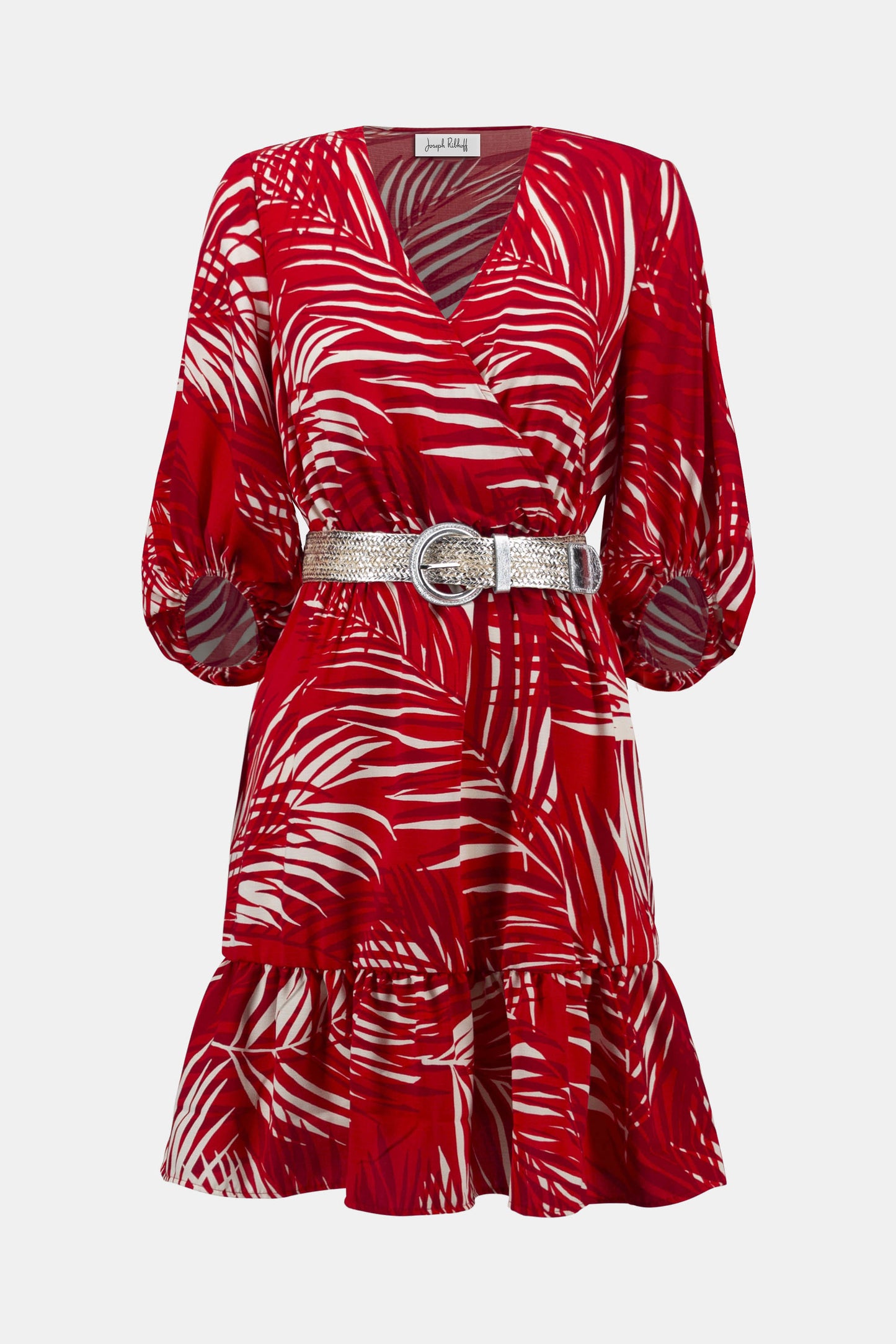 Gauze Tropical Print Flounced Dress