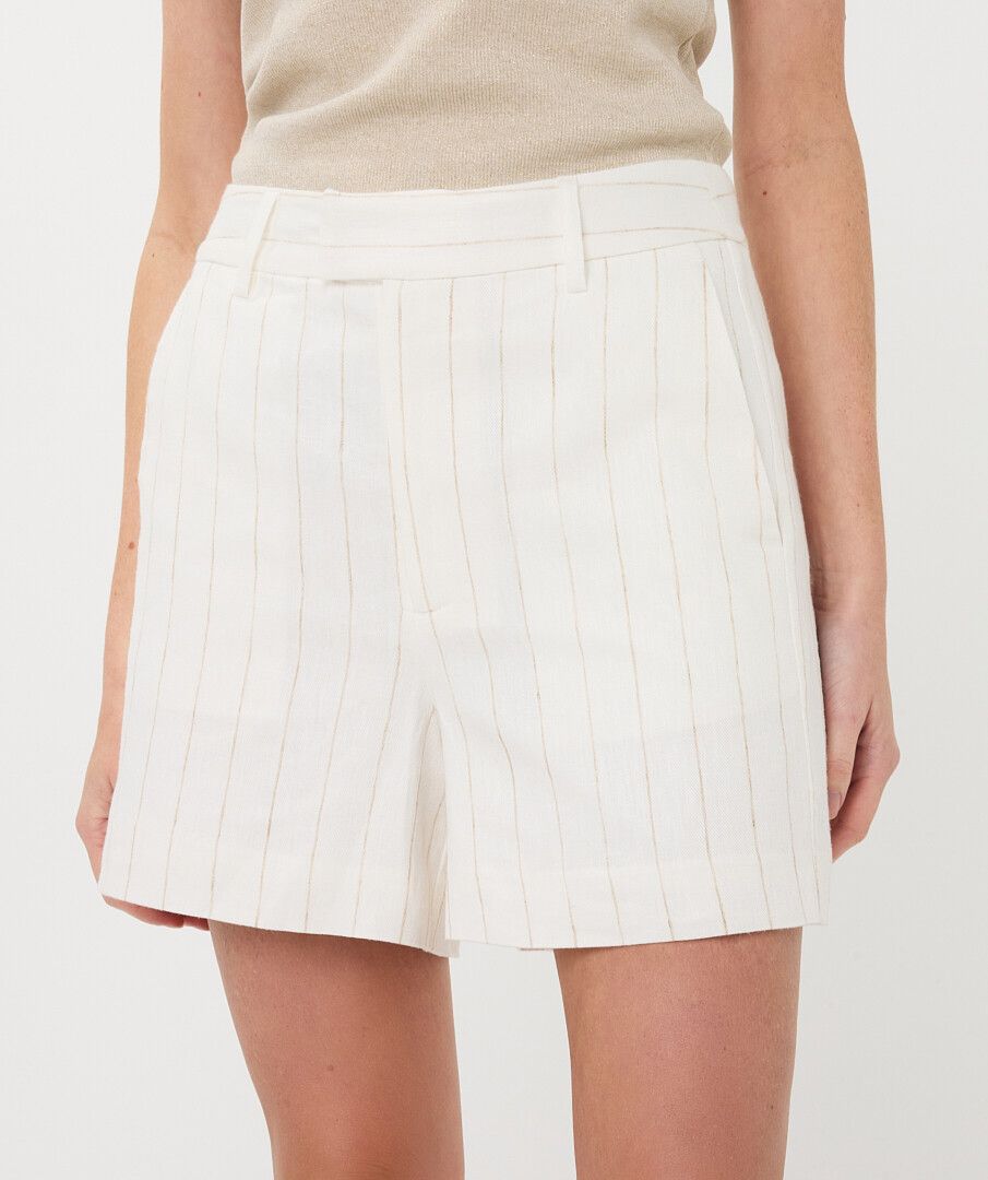 Linen Striped Shorts