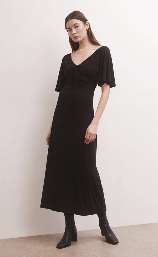 Kara Flutter Sleeve Midi Dress