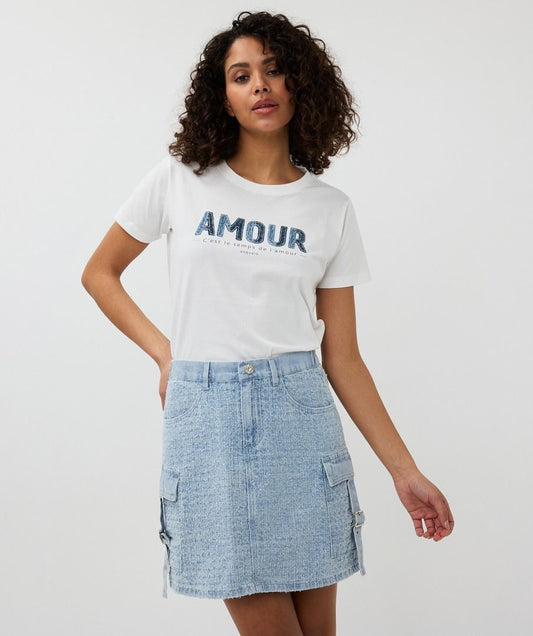 Denim Patched T Shirt