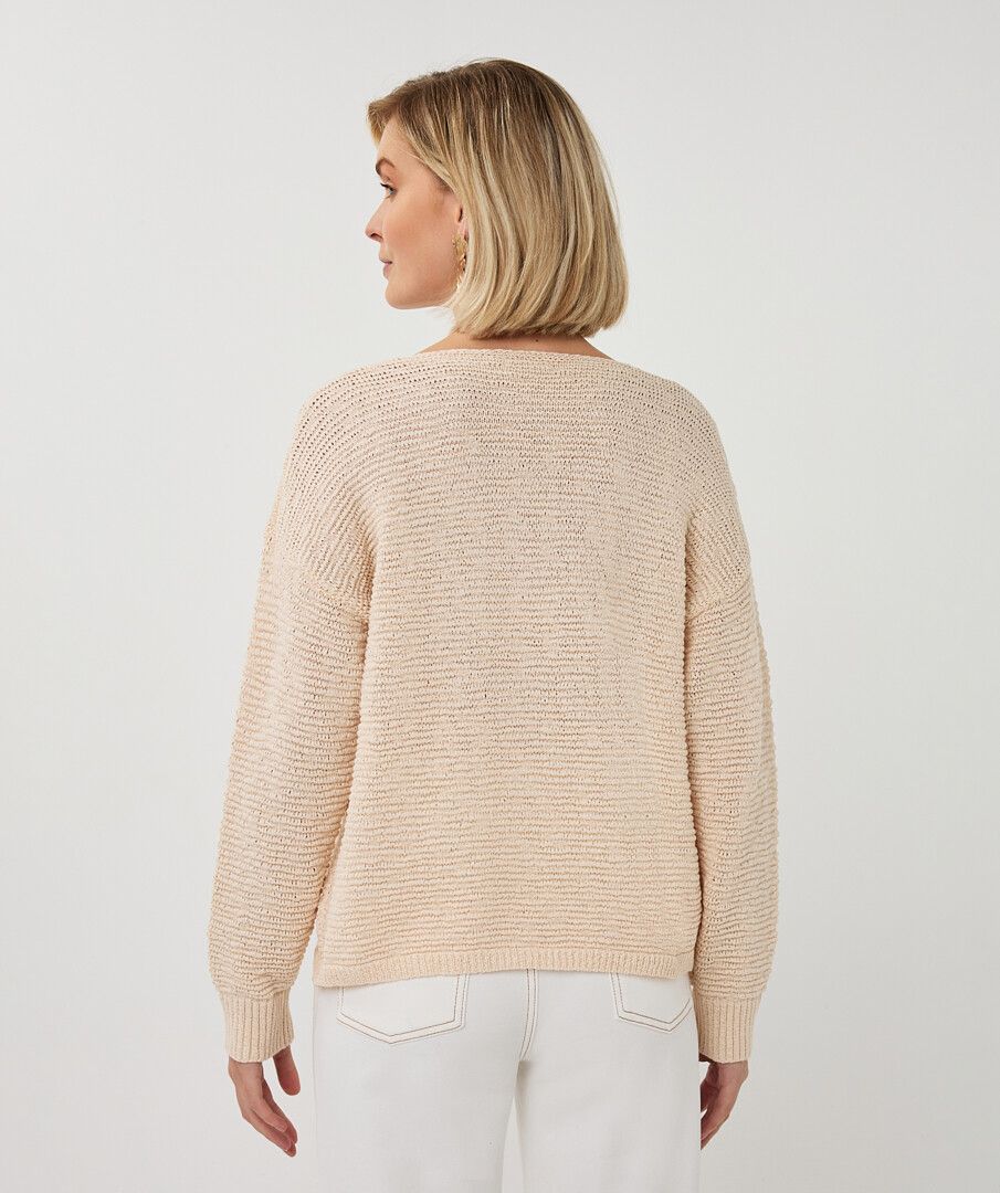 Tape Yarn V-Neck Sweater