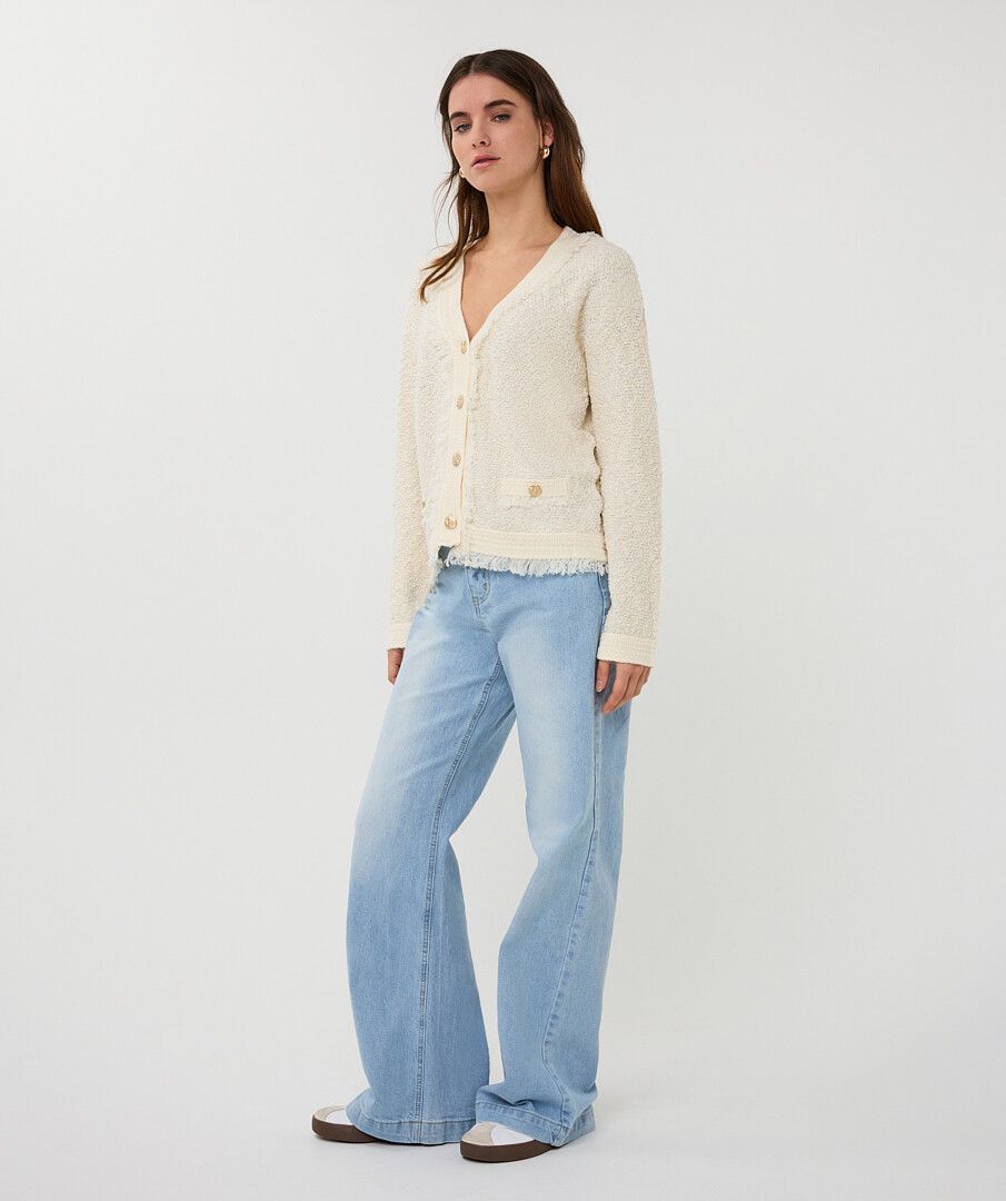 Fringe Cardigan V Neck