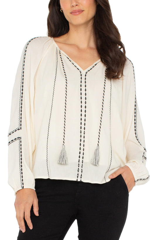 Woven Raglan Sleeve Blouse